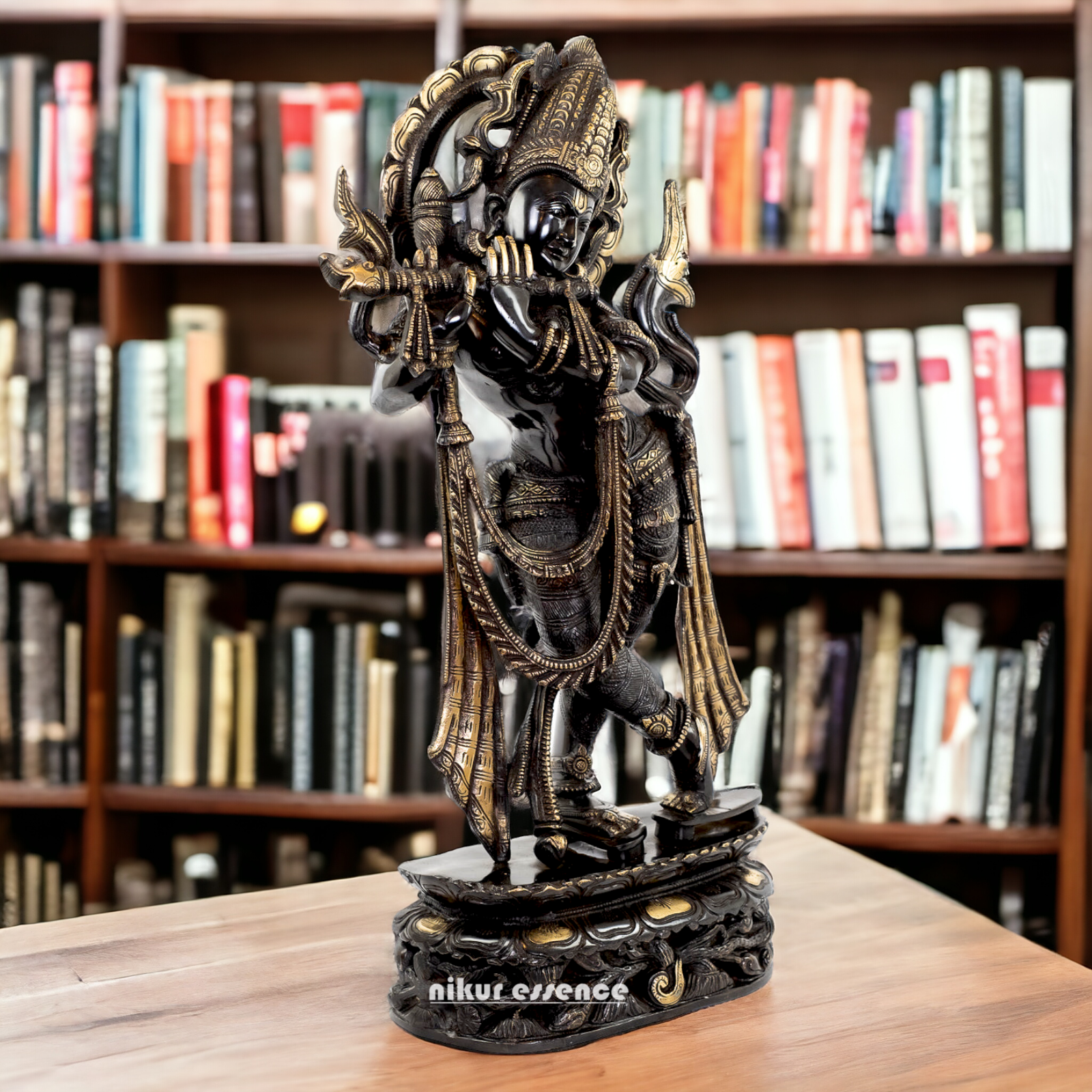 Brass Krishna God Black idol - 22.5 inches Nikuressence