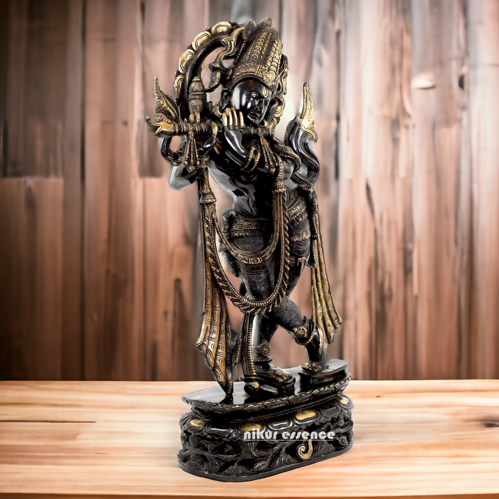 Brass Krishna God Black idol - 22.5 inches Nikuressence