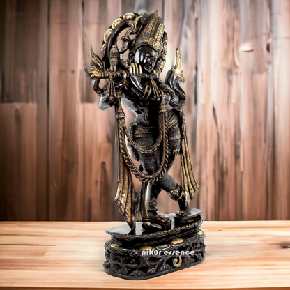 Brass Krishna God Black idol - 22.5 inches Nikuressence