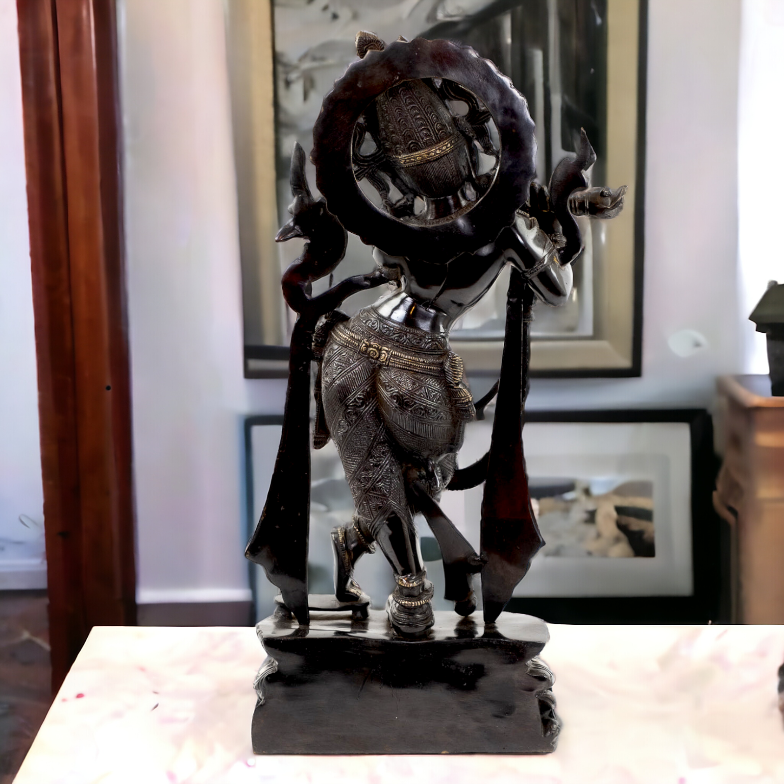 Brass Krishna God Black idol - 22.5 inches Nikuressence