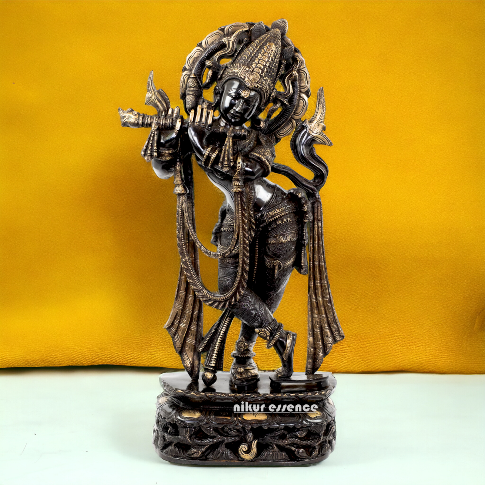 Brass Krishna God Black idol - 22.5 inches Nikuressence