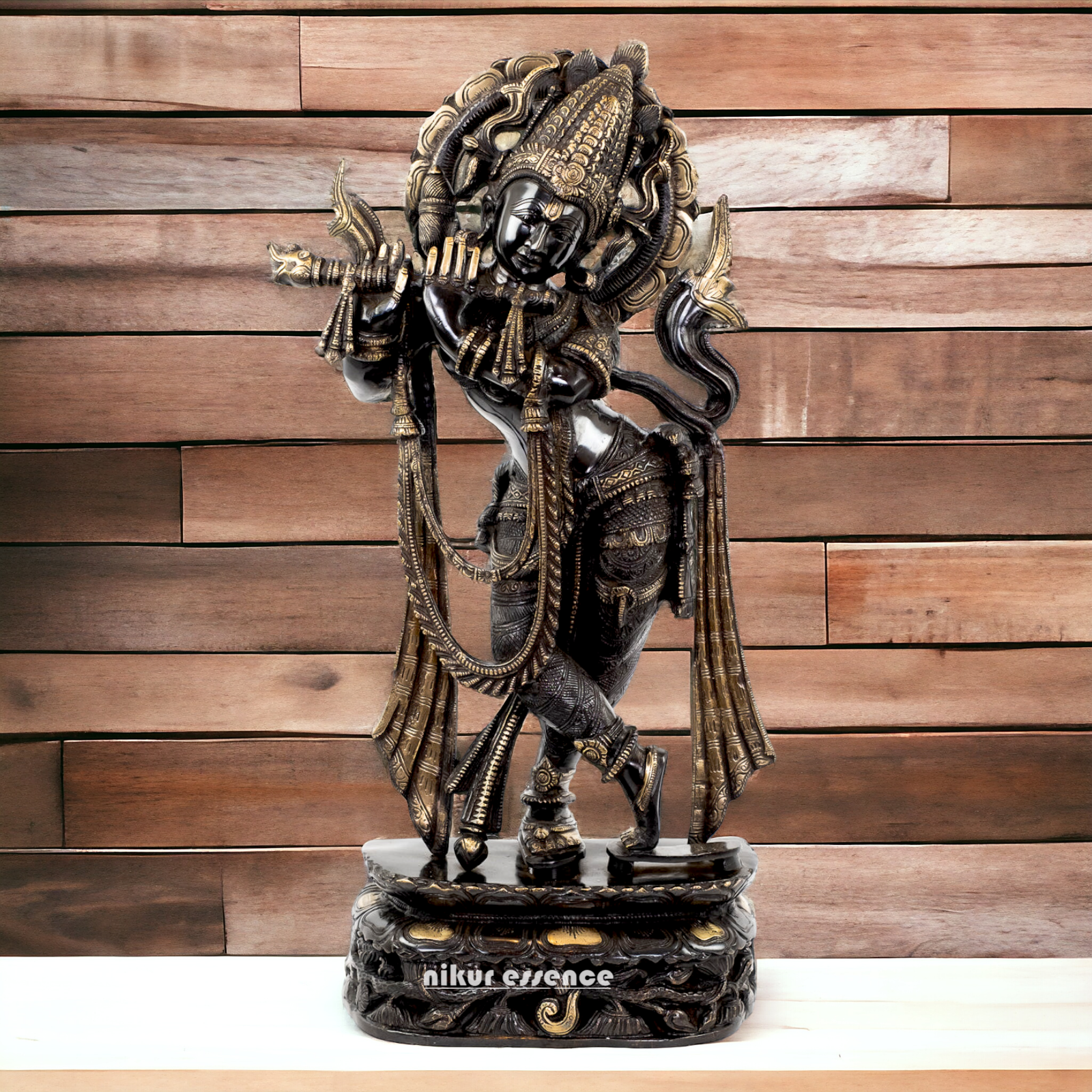 Brass Krishna God Black idol - 22.5 inches Nikuressence