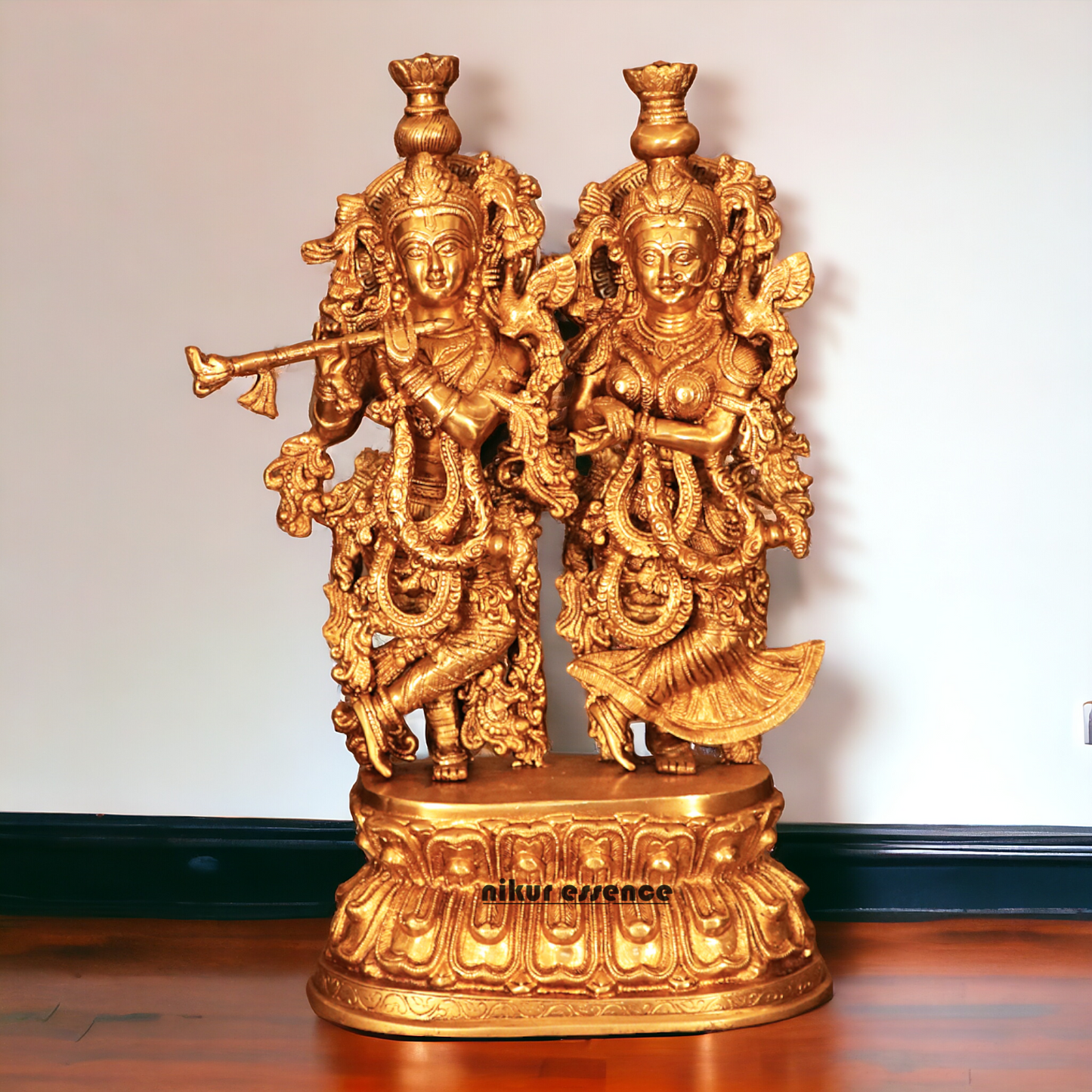 Solid Brass Radha Krishna Standing statue - 21 inches Nikuressence