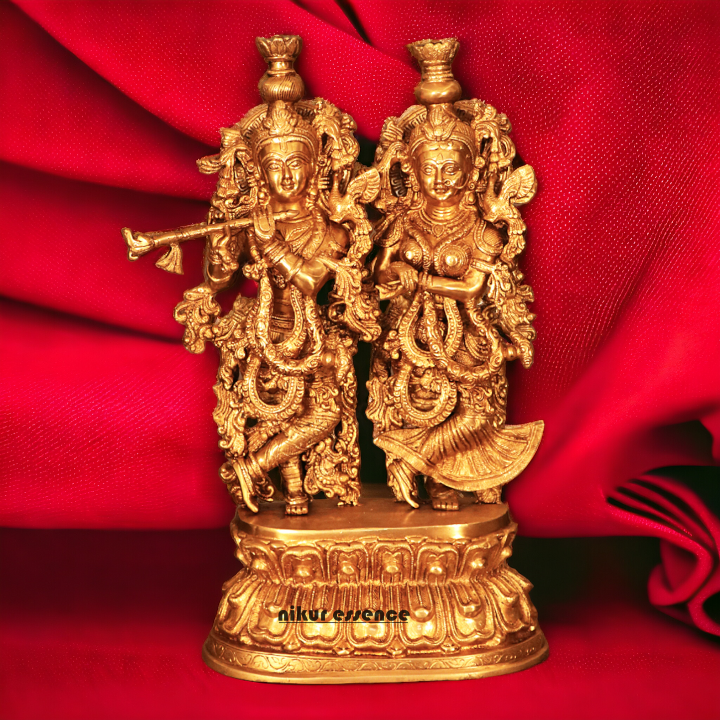 Solid Brass Radha Krishna Standing statue - 21 inches Nikuressence