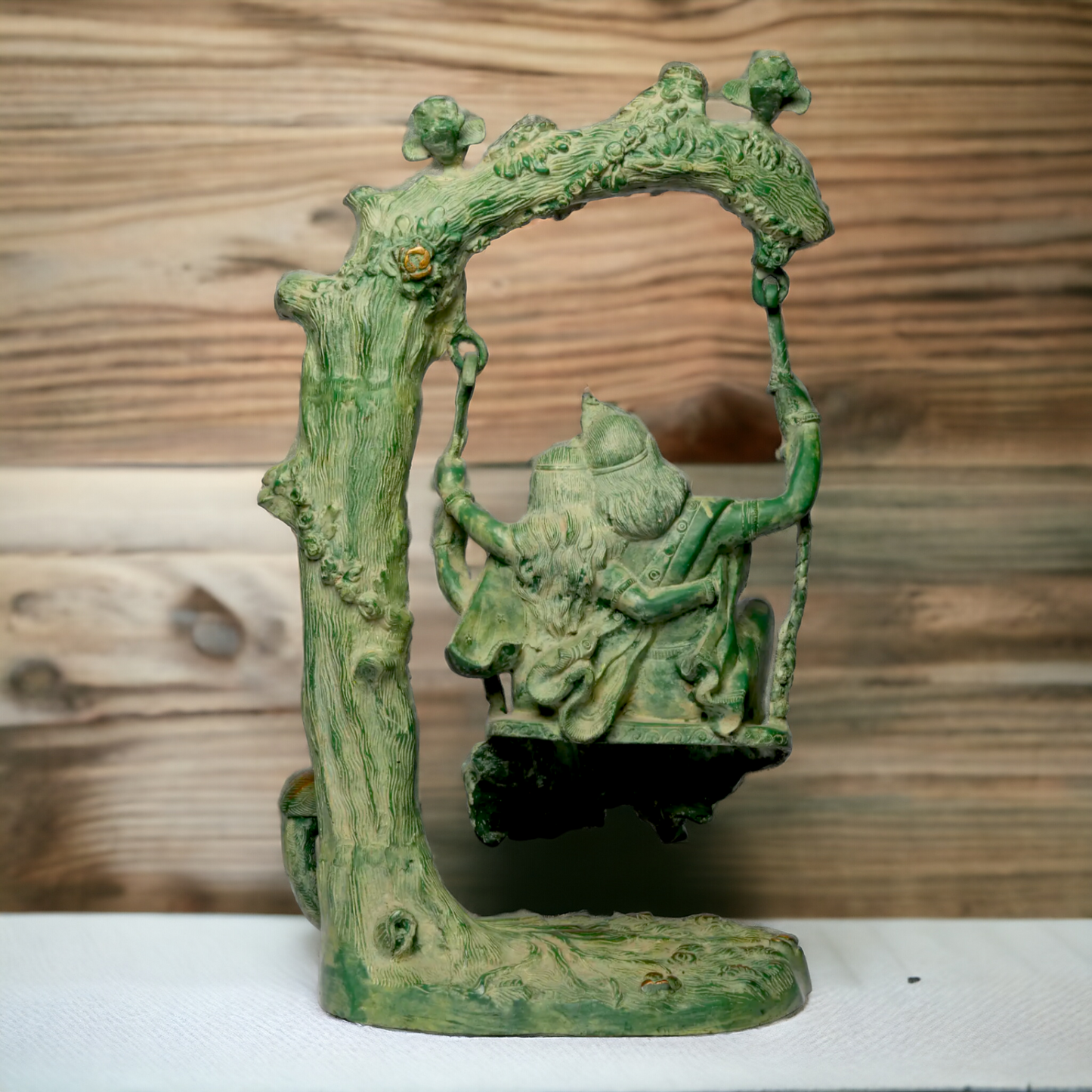 Brass Radha Krishna Swinging Jhula Idol - 22.7 inches Nikuressence