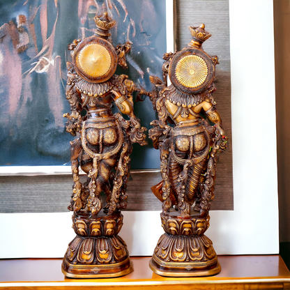 Big Radha Krishna Brass couple idol - 30 inches Nikuressence