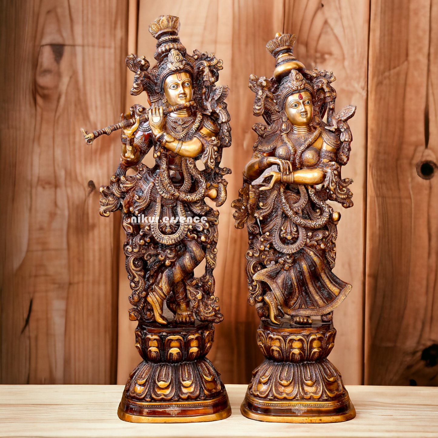 Big Radha Krishna Brass couple idol - 30 inches Nikuressence