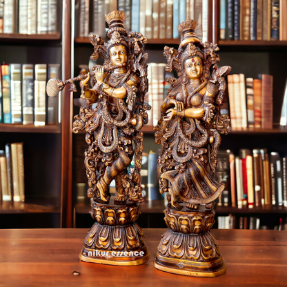 Big Radha Krishna Brass couple idol - 30 inches Nikuressence