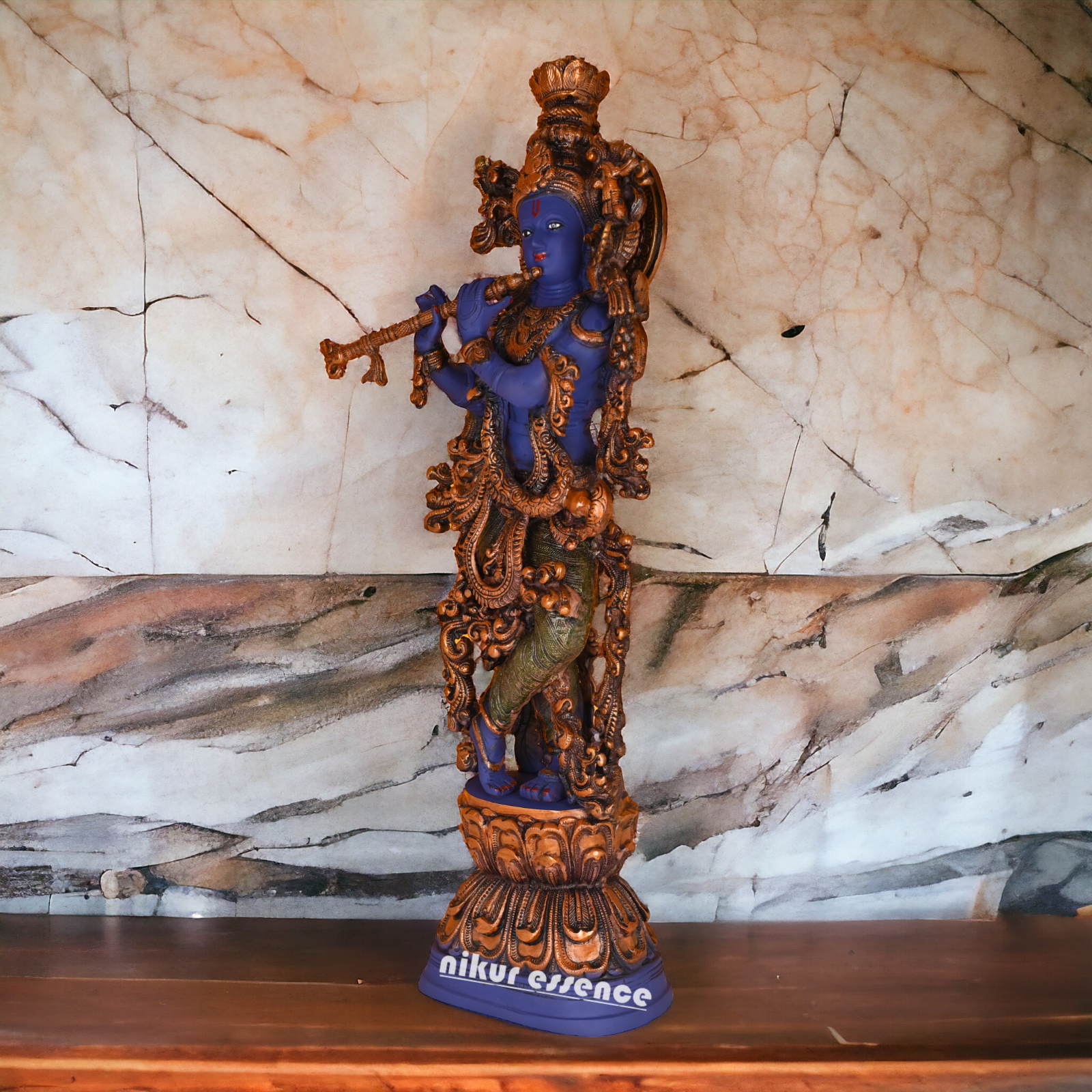 Big Krishna Standing with Playing Flute idol - 30 inches Nikuressence