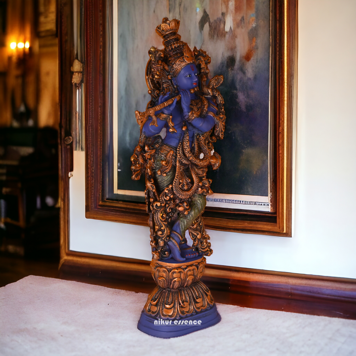 Big Krishna Standing with Playing Flute idol - 30 inches Nikuressence