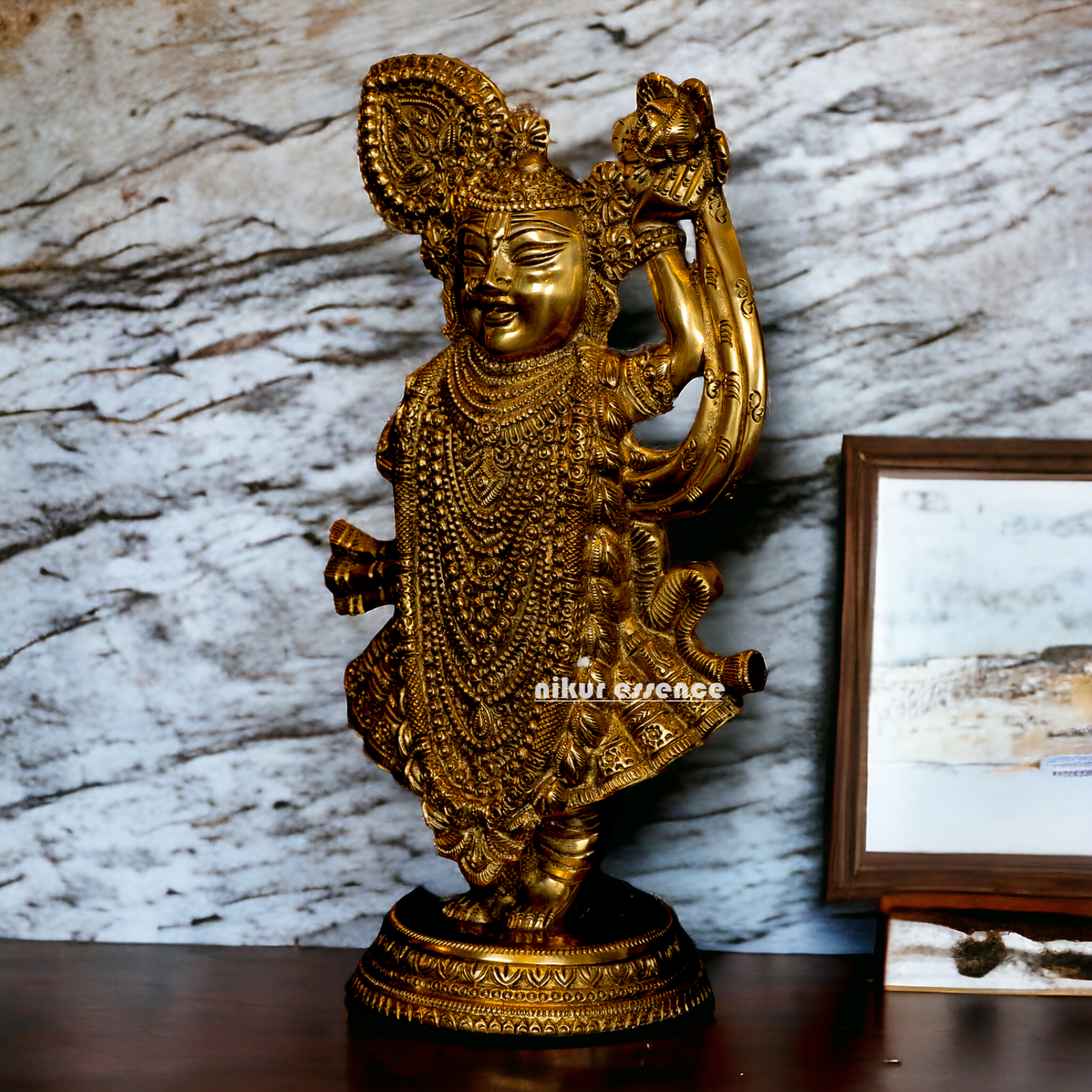 Lord Shrinath ji Brass statue - 11 inches Nikuressence