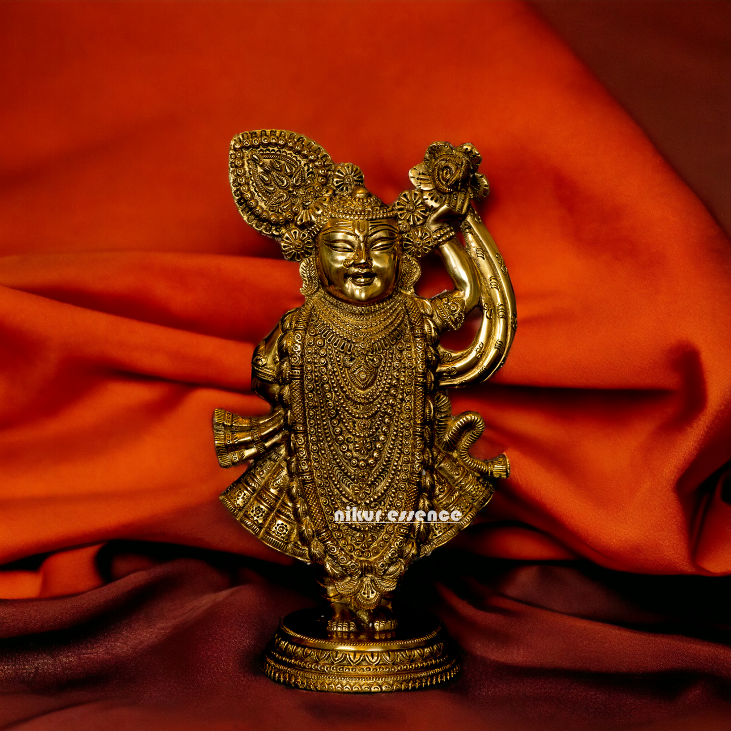 Lord Shrinath ji Brass statue - 11 inches Nikuressence