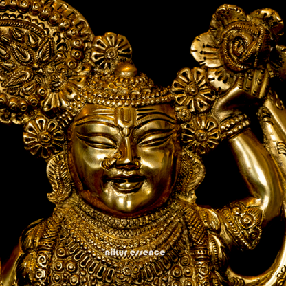 Lord Shrinath ji Brass statue - 11 inches Nikuressence