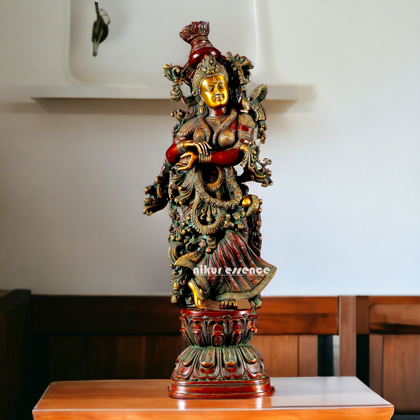 Brass Radha Radhika Standing idol - 30 inches Nikuressence