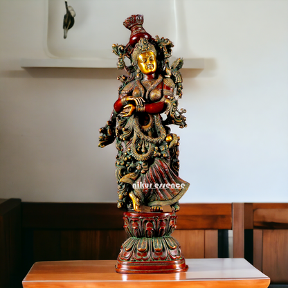 Brass Radha Radhika Standing idol - 30 inches Nikuressence