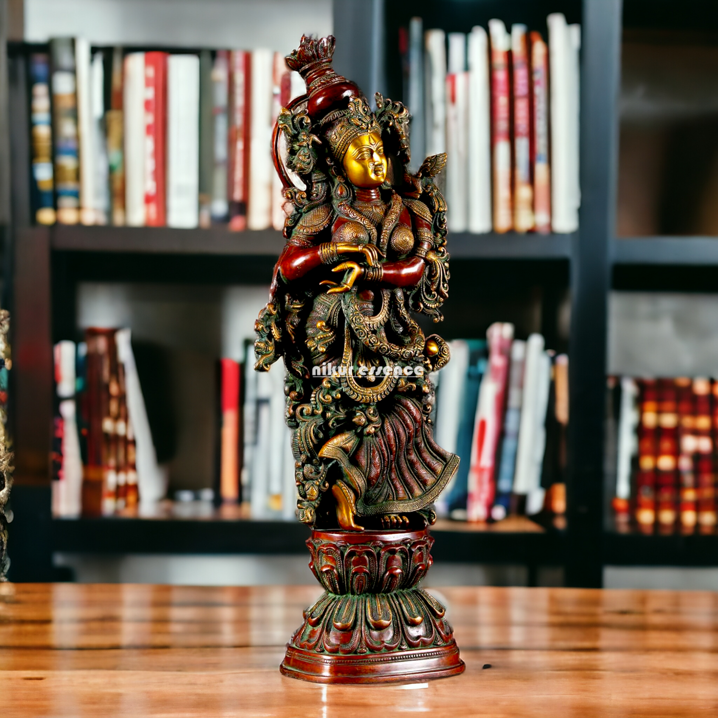 Brass Radha Radhika Standing idol - 30 inches Nikuressence