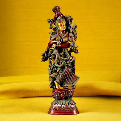 Brass Radha Radhika Standing idol - 30 inches Nikuressence