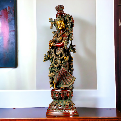 Brass Radha Radhika Standing idol - 30 inches Nikuressence