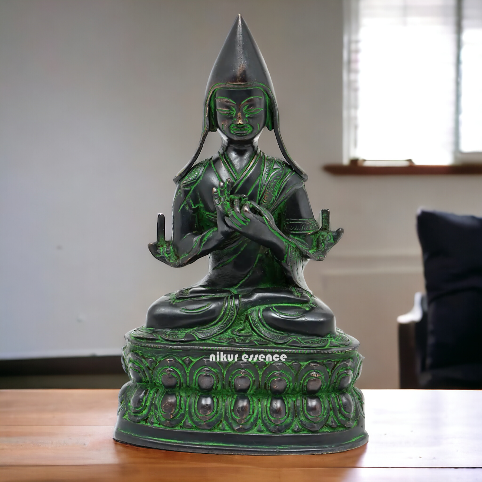 Brass Tsongkhapa idol- 10 inches Nikuressence