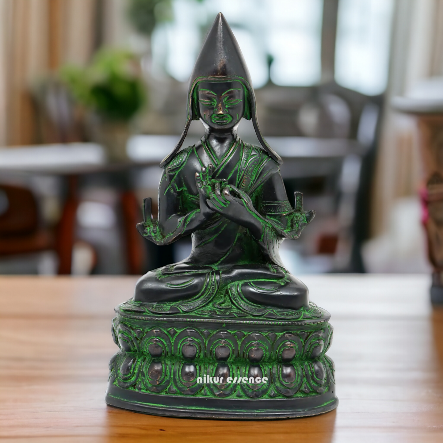 Brass Tsongkhapa idol- 10 inches Nikuressence