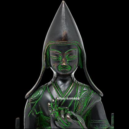 Brass Tsongkhapa idol- 10 inches Nikuressence
