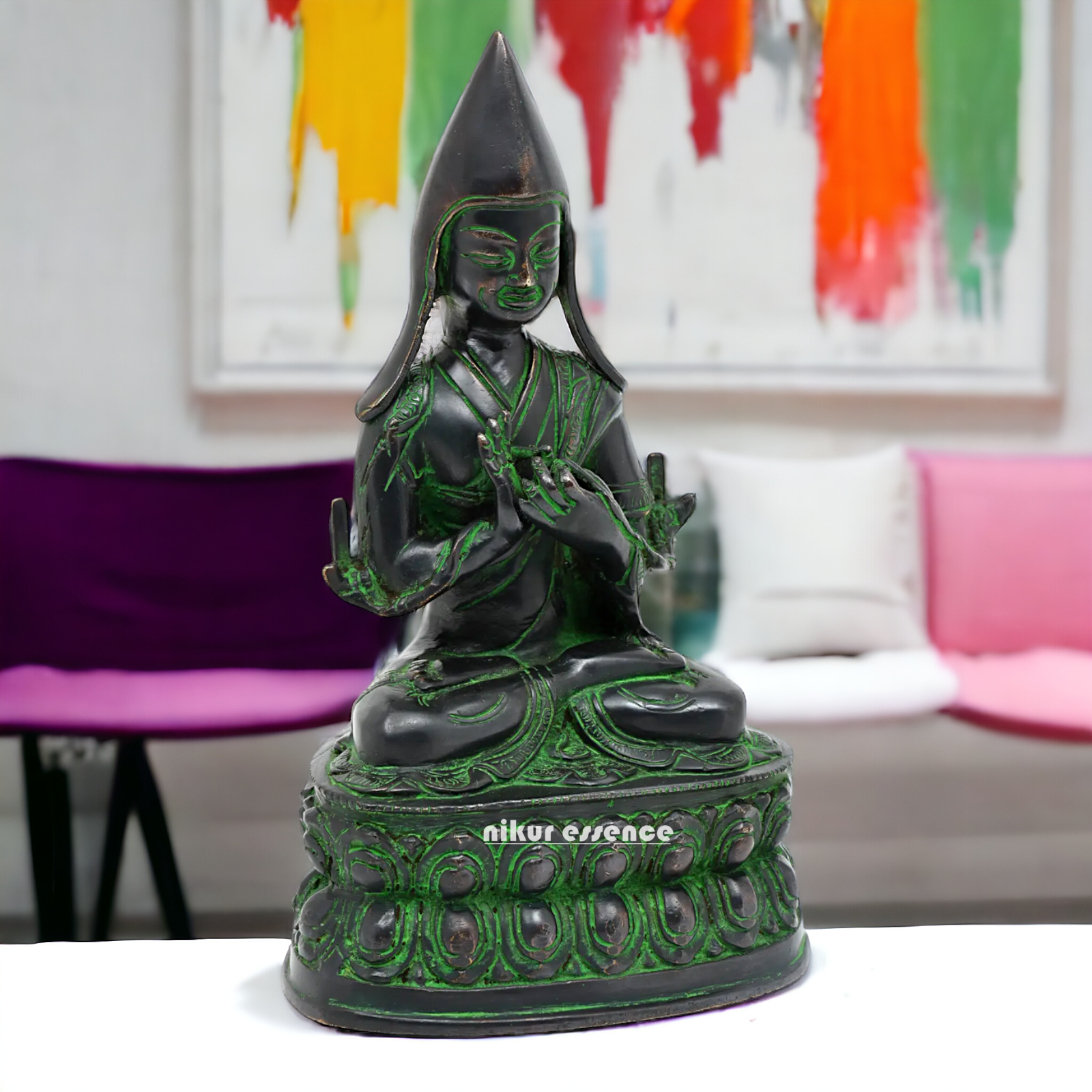 Brass Tsongkhapa idol- 10 inches Nikuressence