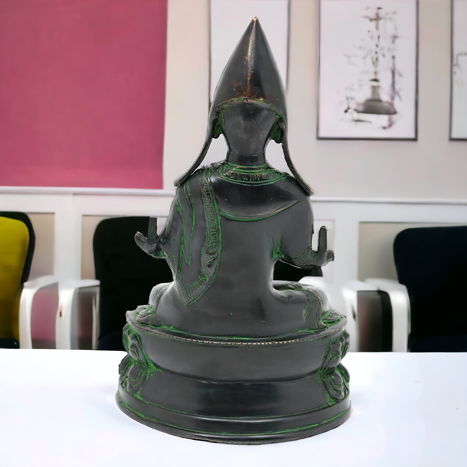 Brass Tsongkhapa idol- 10 inches Nikuressence