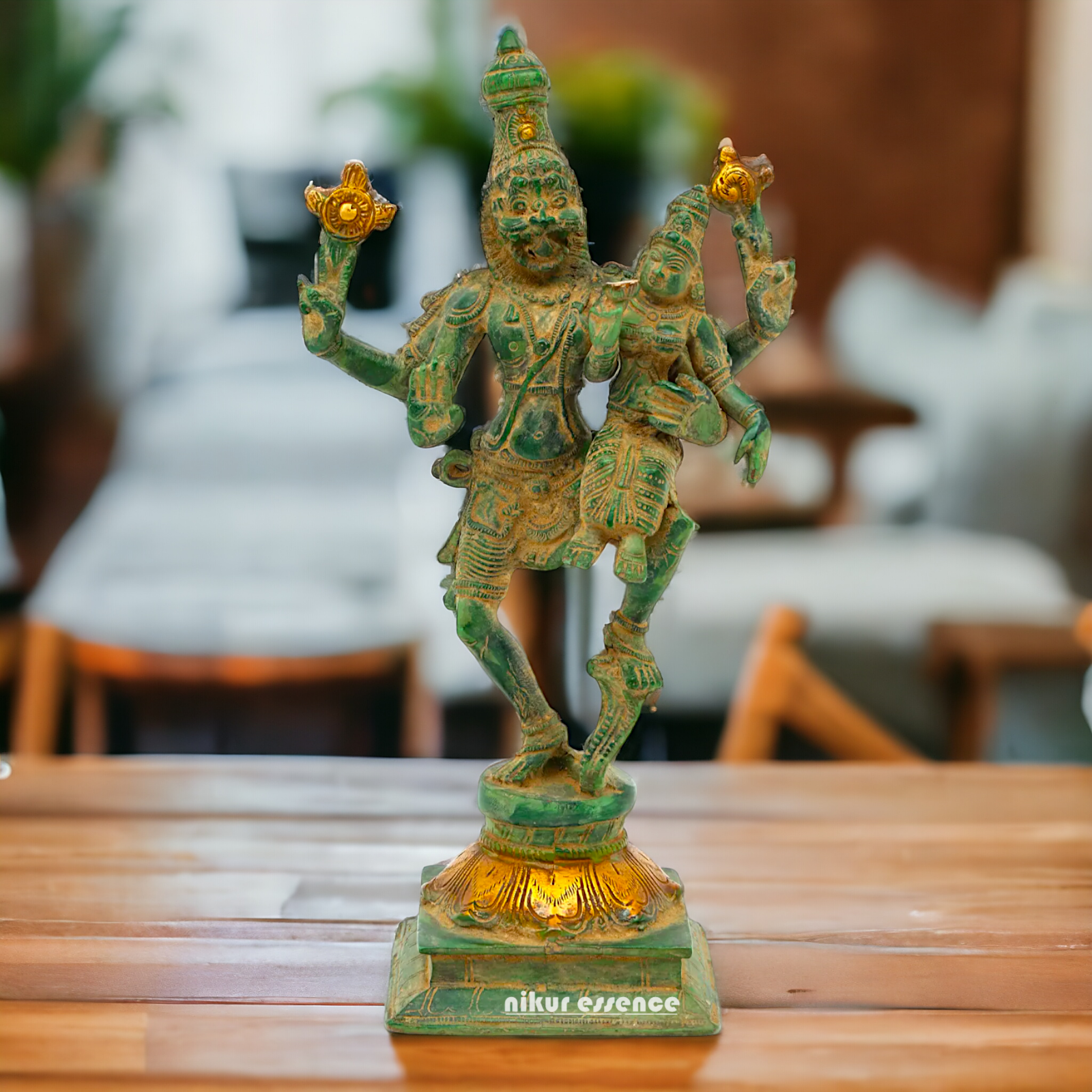 Buy Narasimha with Lakshmi Brass idol - 12 inches Nikuressence