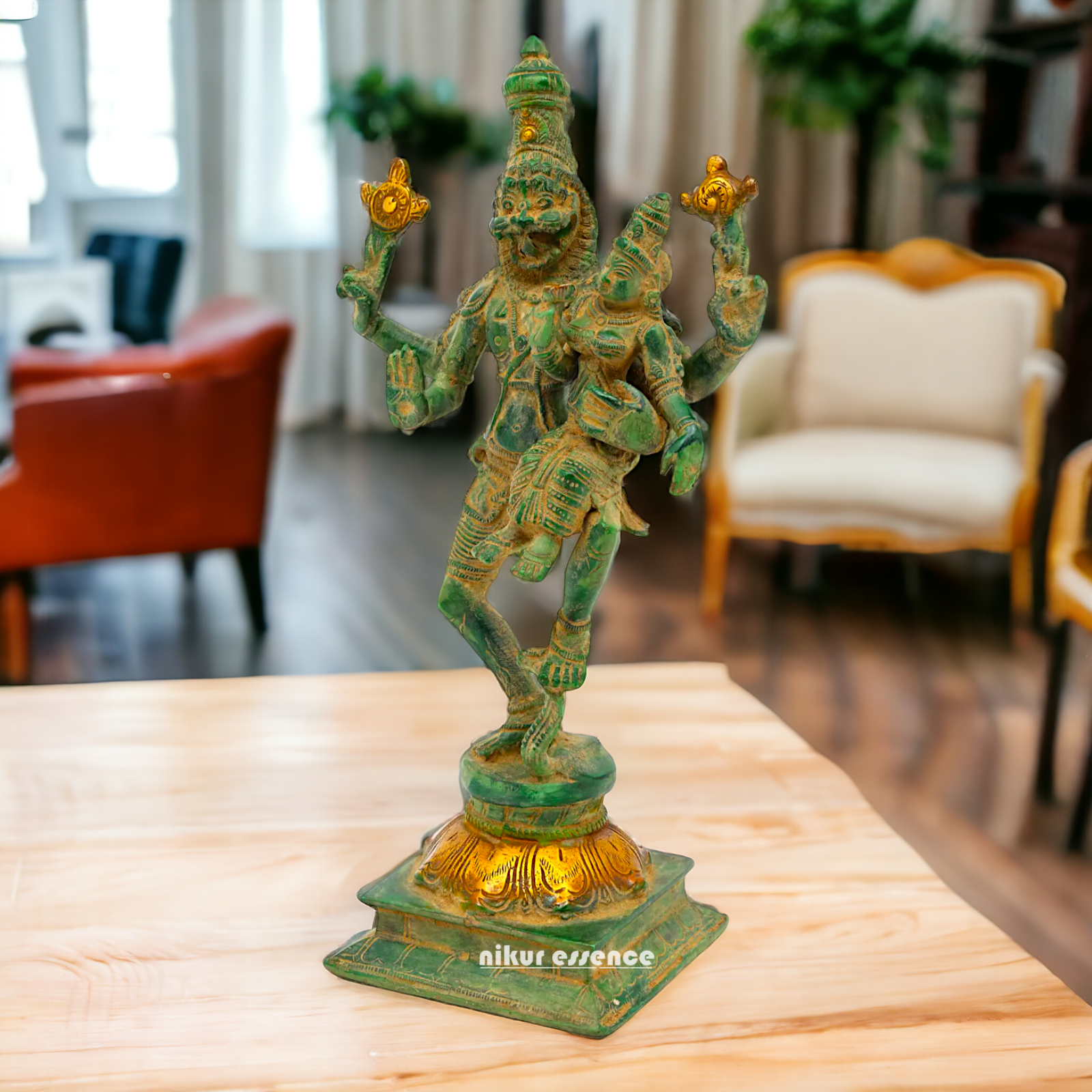 Buy Narasimha with Lakshmi Brass idol - 12 inches Nikuressence