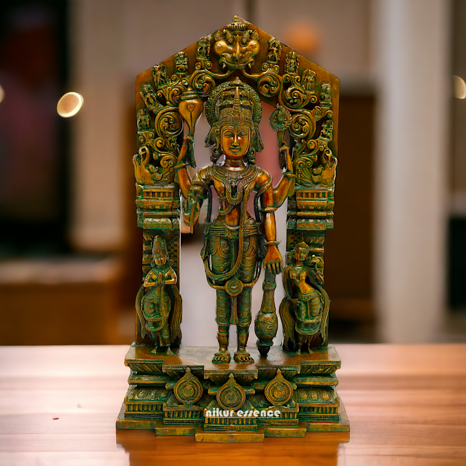 Lord Vishnu standing Brass Idol - 28 inches Nikuressence