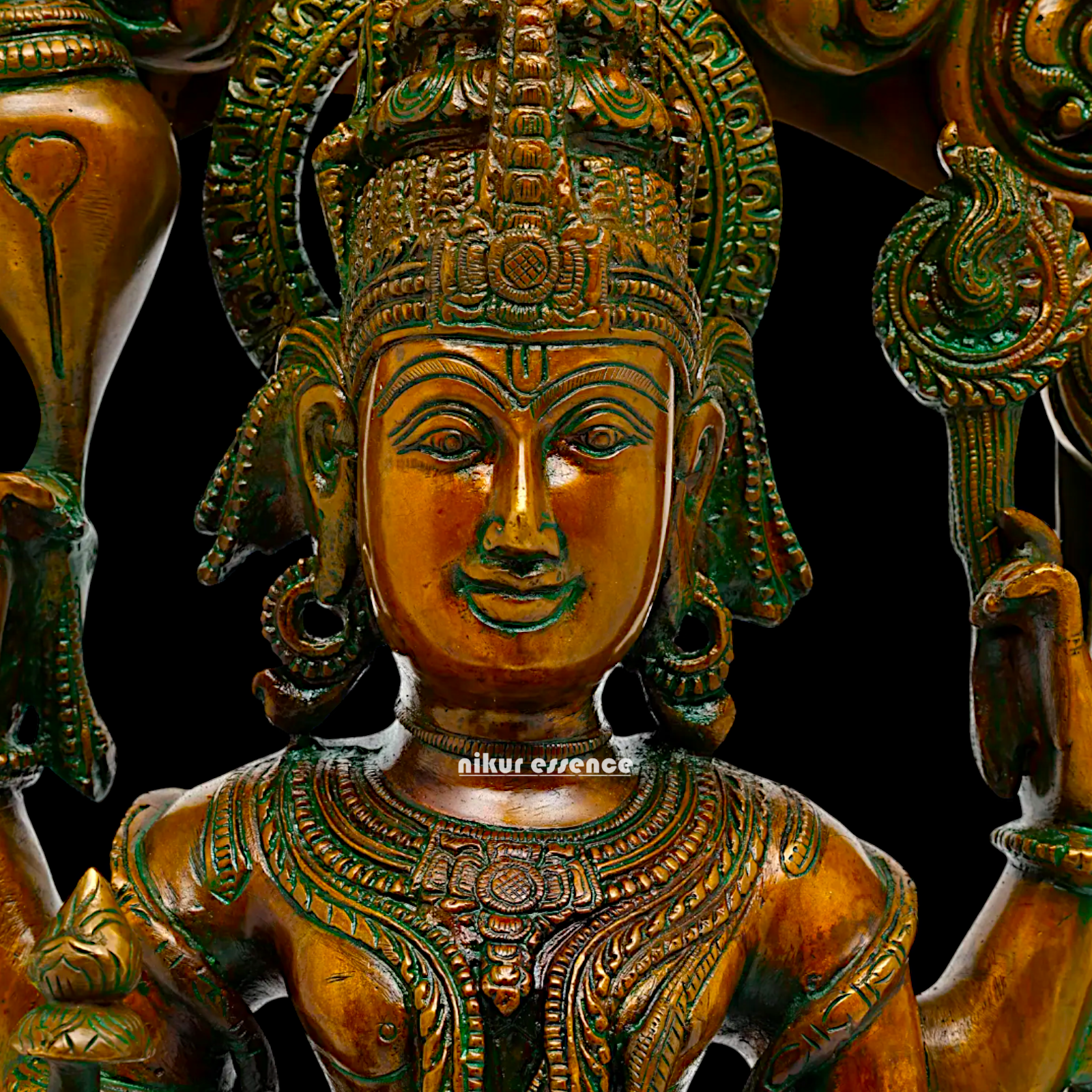 Lord Vishnu standing Brass Idol - 28 inches Nikuressence