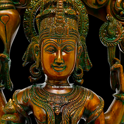 Lord Vishnu standing Brass Idol - 28 inches Nikuressence