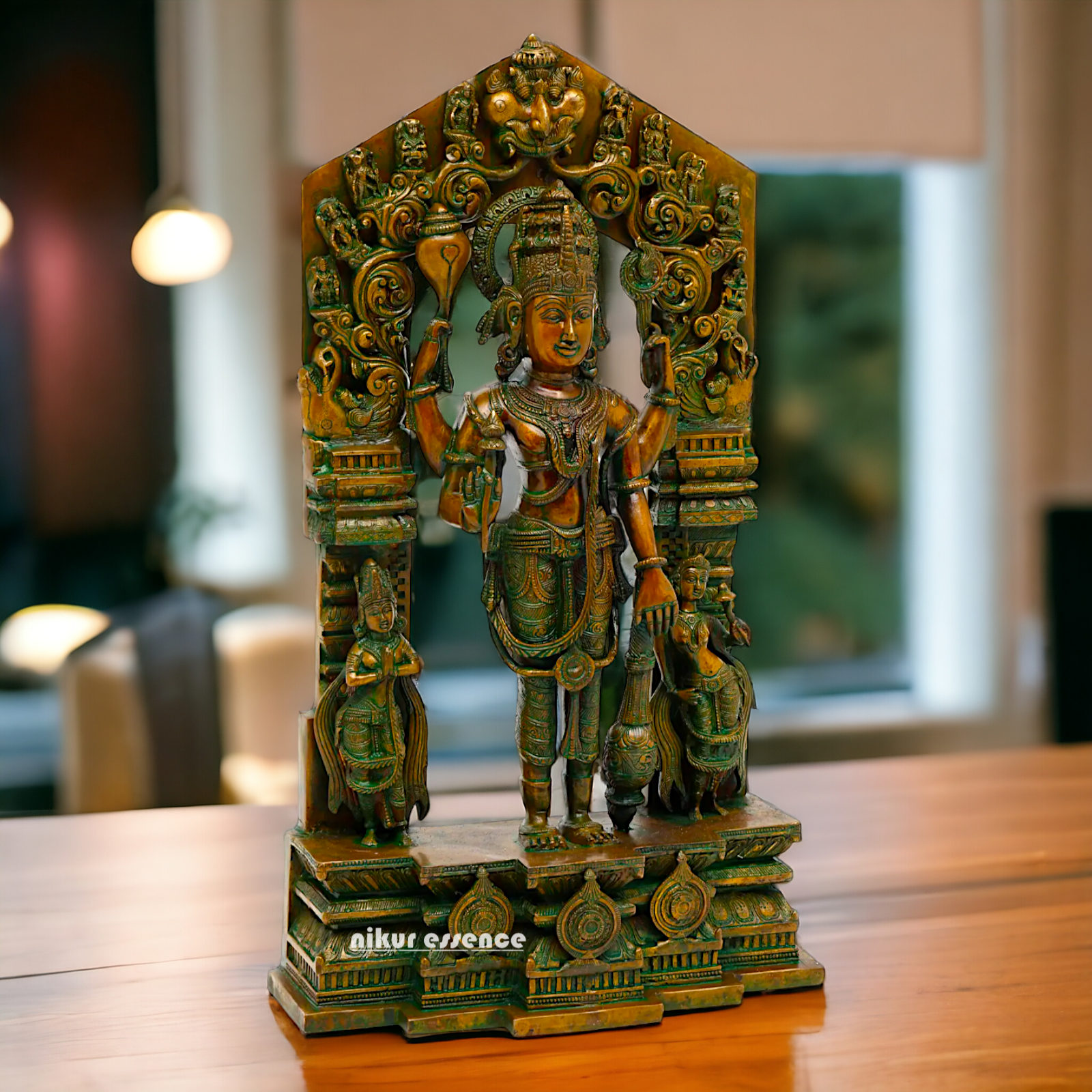 Lord Vishnu standing Brass Idol - 28 inches Nikuressence