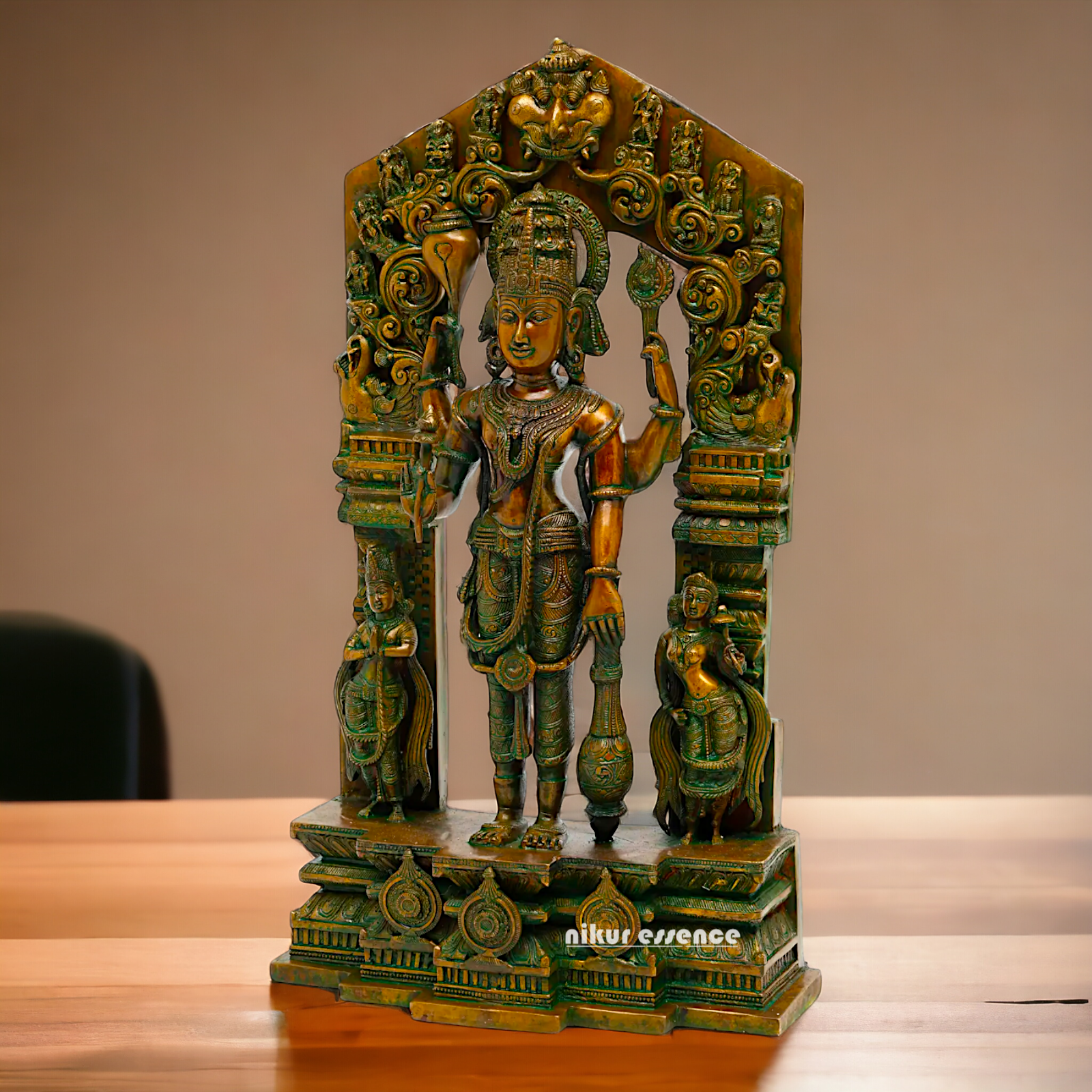 Lord Vishnu standing Brass Idol - 28 inches Nikuressence