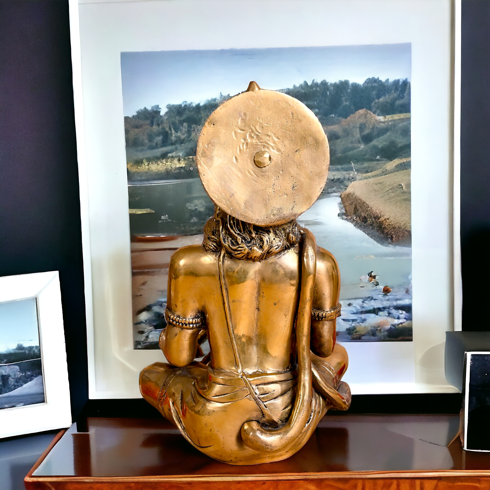 Lord Hanuman ji Meditation Sitting Solid Brass idol - 11 inches Nikuressence