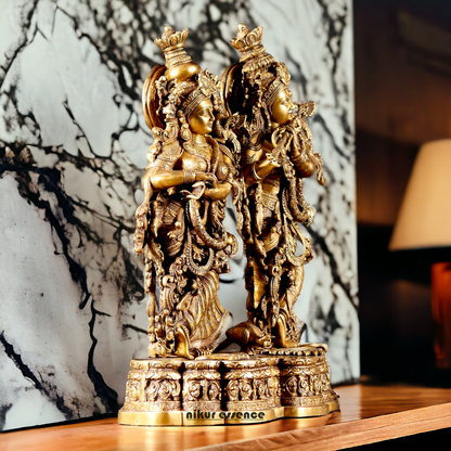 Large Radha Krishna Bhagwan Brass statue - 29 inches Nikuressence