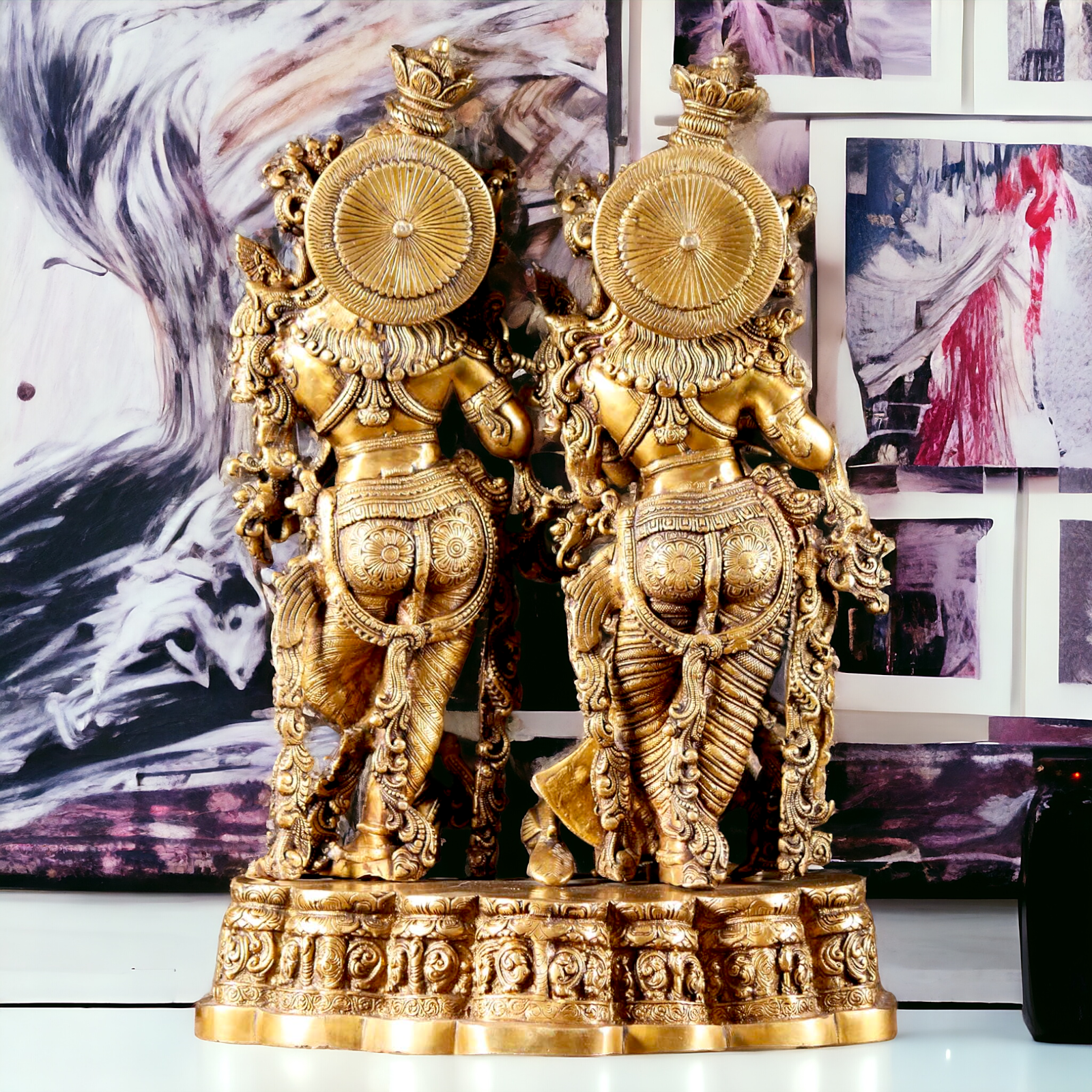 Large Radha Krishna Bhagwan Brass statue - 29 inches Nikuressence