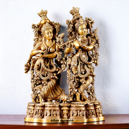 Large Radha Krishna Bhagwan Brass statue - 29 inches Nikuressence