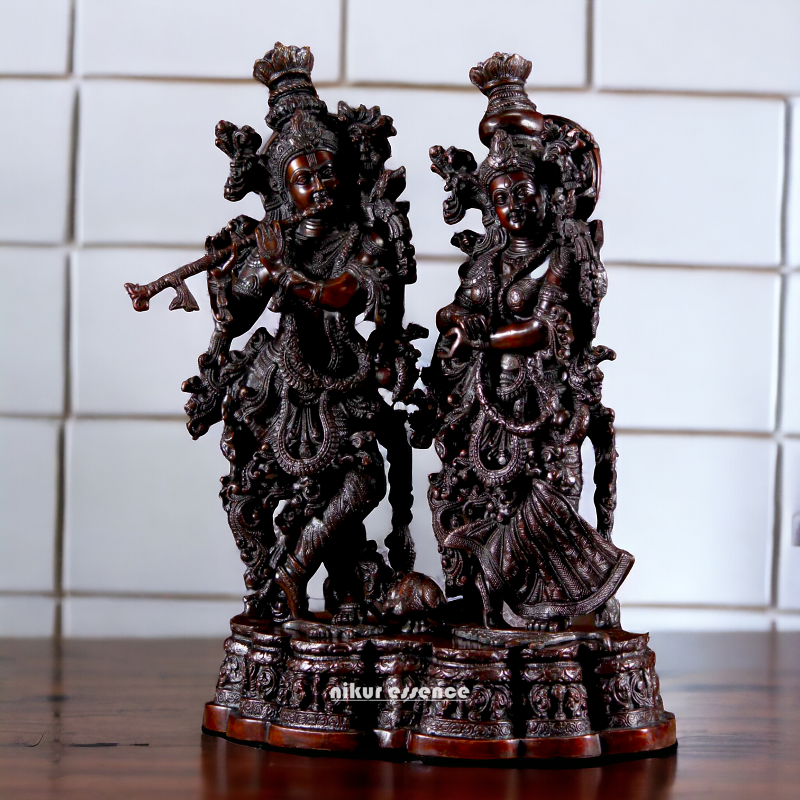 Big Radha Krishna Standing Brass statue - 27 inches Nikuressence