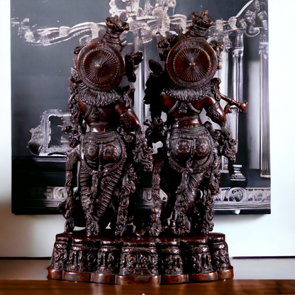 Big Radha Krishna Standing Brass statue - 27 inches Nikuressence