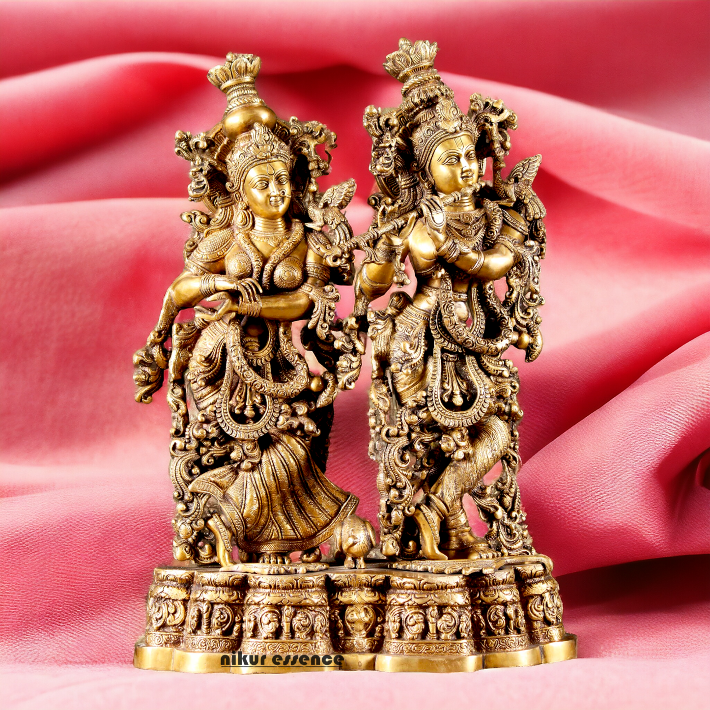 Large Radha Krishna Bhagwan Brass statue - 29 inches Nikuressence