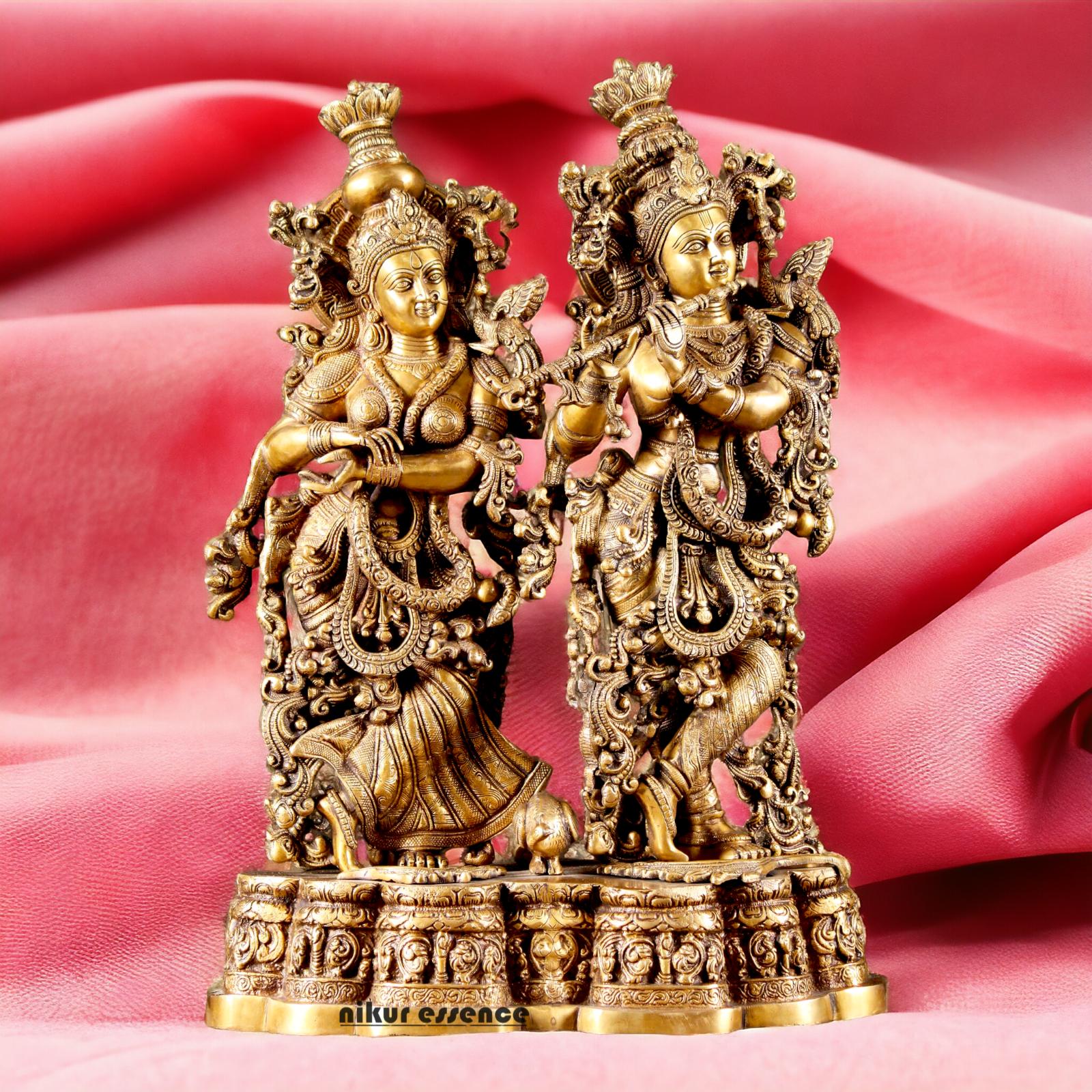 Large Radha Krishna Bhagwan Brass statue - 29 inches Nikuressence