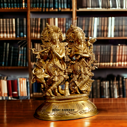 Shop Radha Krishna Gopal with Cow Solid Brass idol - 16 inches Nikuressence