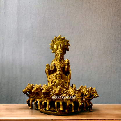 Antique Brass Surya Rath - 16 cm Nikuressence