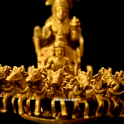 Antique Brass Surya Rath - 16 cm Nikuressence