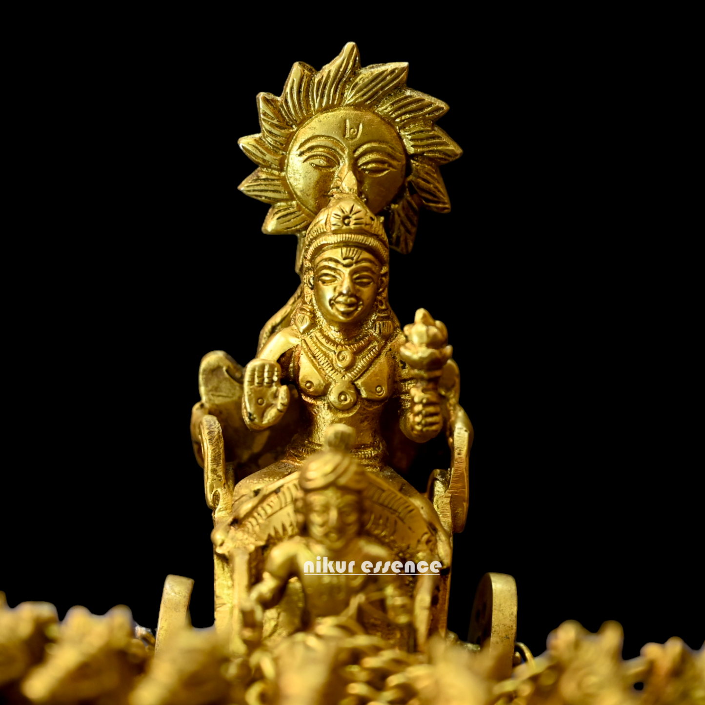 Antique Brass Surya Rath - 16 cm Nikuressence