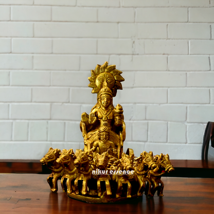 Antique Brass Surya Rath - 16 cm Nikuressence