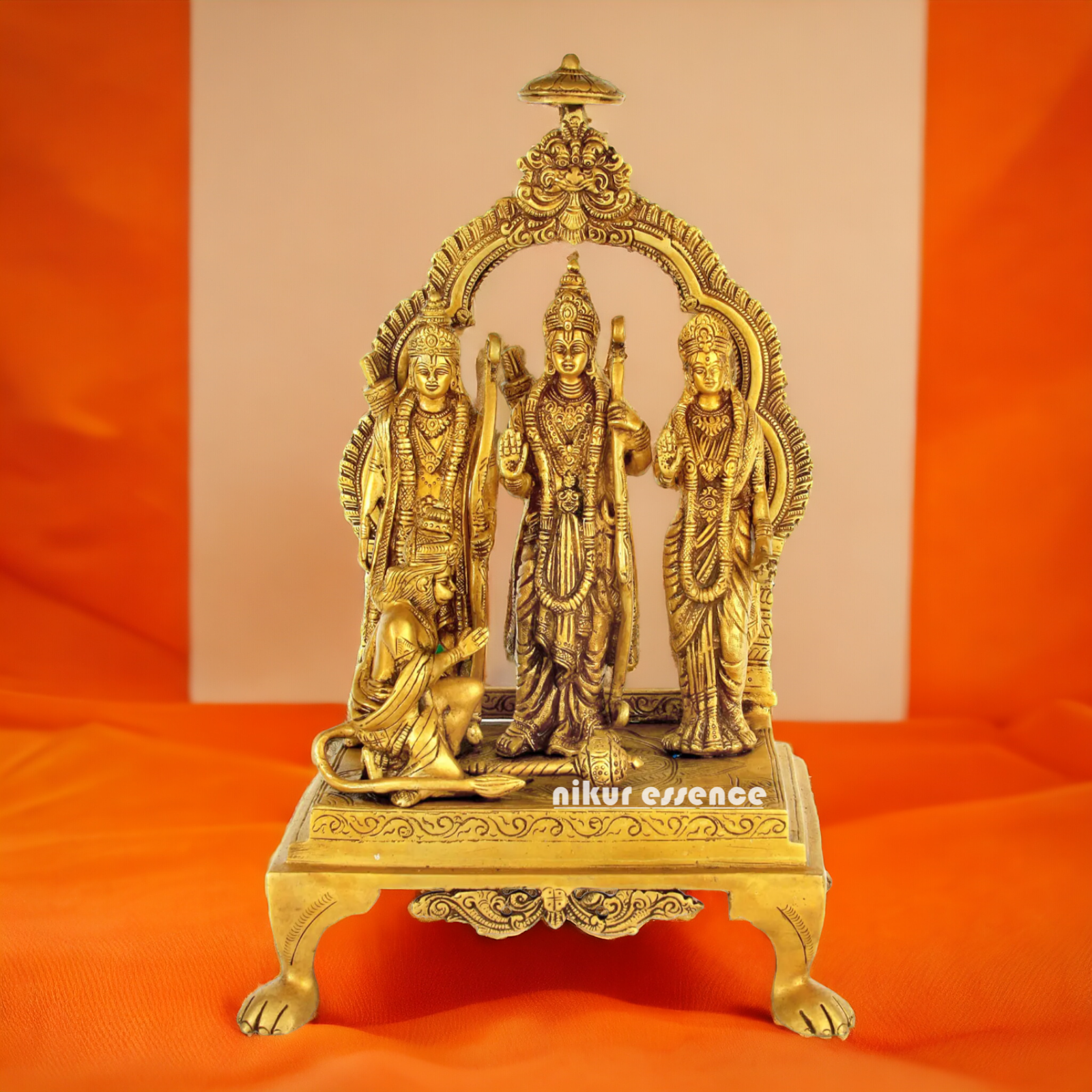 Large Ram Parivar Darbar Pure Brass idol - 13.75 Inches Nikuressence