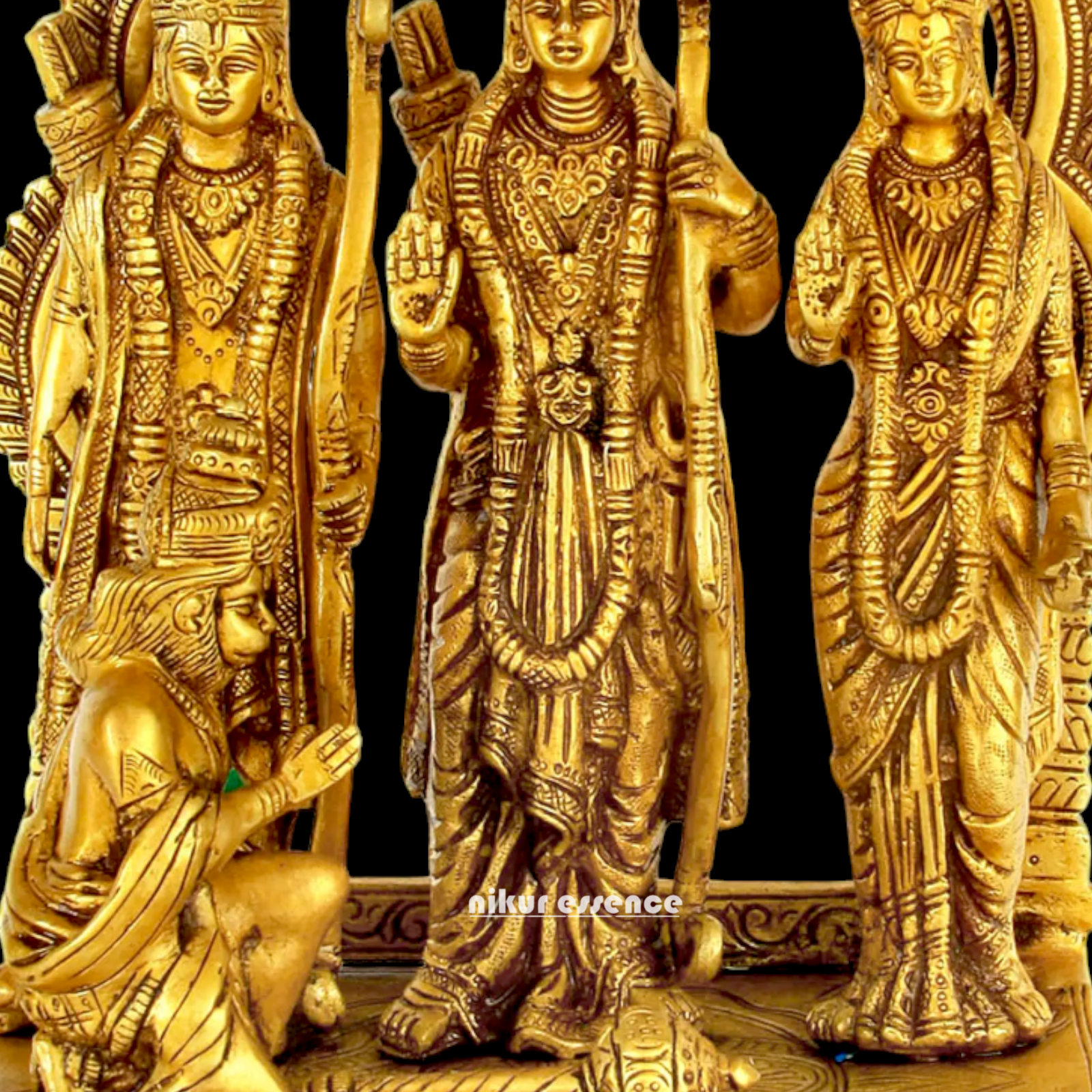 Large Ram Parivar Darbar Pure Brass idol - 13.75 Inches Nikuressence