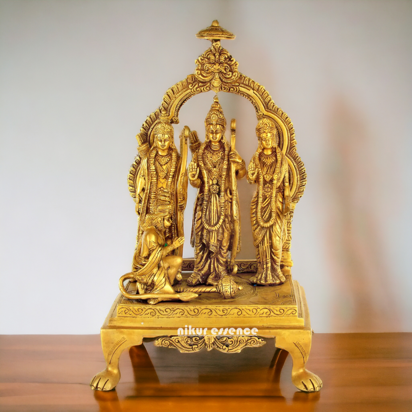 Large Ram Parivar Darbar Pure Brass idol - 13.75 Inches Nikuressence